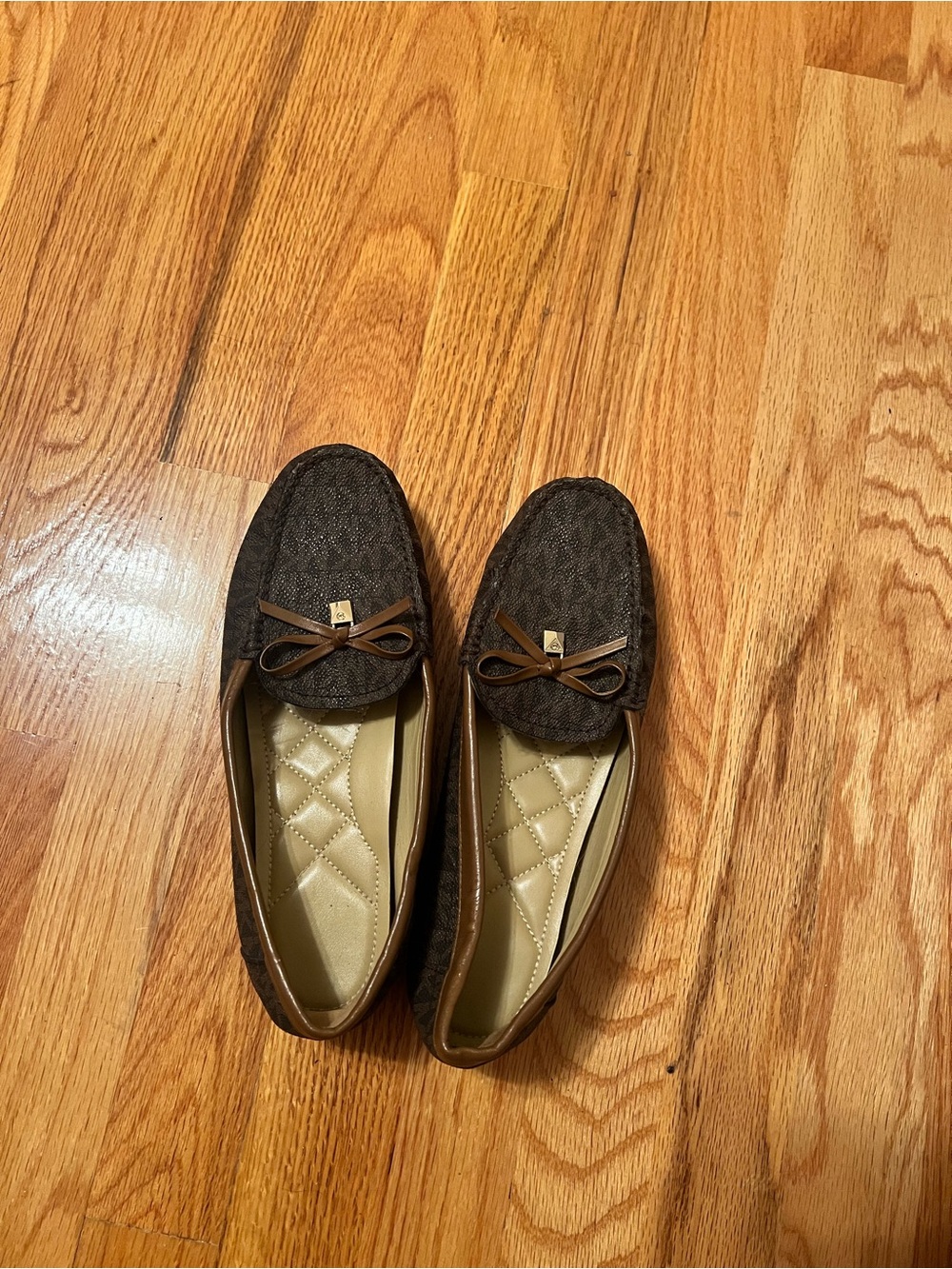 Michael Kors Brown Quilted Insole Moccasin Loafers